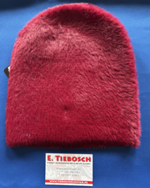 Lekker warme vlies muts donker rood