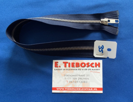 YKK deelrits nikkel 35 cm donker blauw