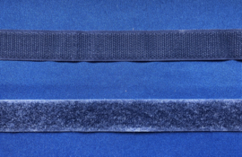Klittenband 2 cm breed blauw grijs