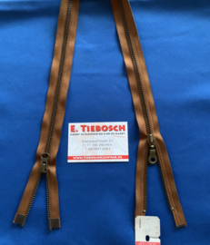 YKK dubbel deelbaar roest bruin 80 cm