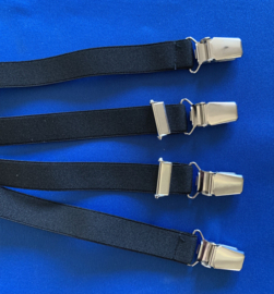 Kinder bretels zwart 18 mm  4 clips