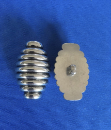 Knoop ovaal 35 mm zilver kleur