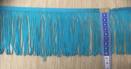 Franje 10 cm aqua satijn