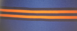 Sierband 3 cm blauw oranje