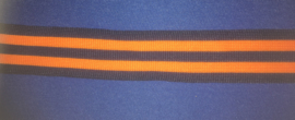 Sierband 3 cm blauw oranje