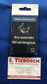 Bh verlengstuk 2 haakjes zwart 28 mm