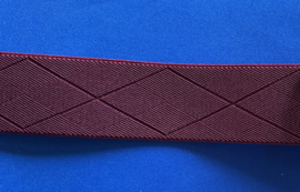 Heren bretels 3,5 cm breed 3 brede clips donker rood ruit