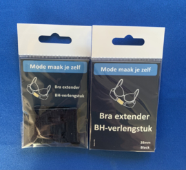 BH verlengstuk 2 haakjes 38 mm zwart