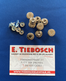 Jeans  inslag  knopen 13 mm zilver