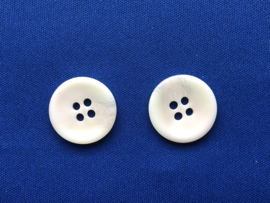 Knoop rond off white (parelmoer) 25 mm