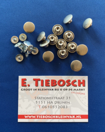 Jeans inslag knopen 14 mm zilver