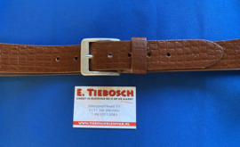 Leren heren riem 4 cm breed 105 cm lang bruin met nerf