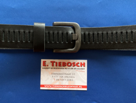 Leren heren riem sleuf zwart 105 cm lang 4 cm breed