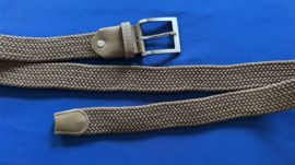 Elastische heren riem 120 cm donker beige