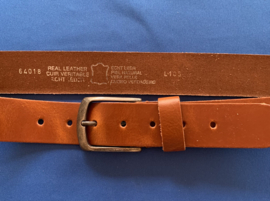 Leren heren riem 4 cm breed 105 cm lang licht bruin