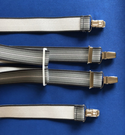 Bretels donker grijs/grijs streep 30 mm