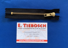 YKK broekrits goud zwart 12 cm