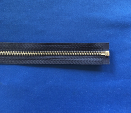 YKK deelrits nikkel 55 cm donker blauw