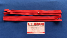 Blinde rits 25 cm lang vuur rood
