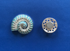 Magneet sluiting slak aqua blauw