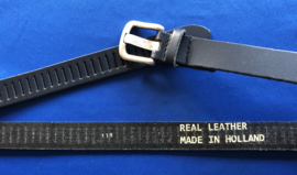 Leren heren riem 3 cm sleuf donker blauw 115 cm lang