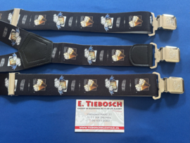 Heren bretels 4 cm breed 3 clips biertje