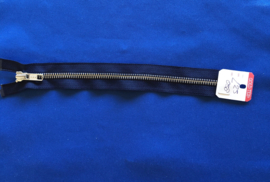 YKK deelrits nikkel  25 cm donker blauw