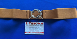 Elastische dames riem 4 cm licht bruin 75 cm lang