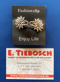 Vest sluiting bloem oud zilver