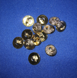 Knoop rond 15 mm blinkend goud