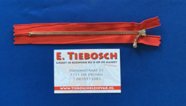 Sier rits nikkel rood 15 cm
