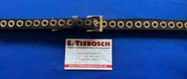 Dames riem 2 cm zwart met gouden ringen