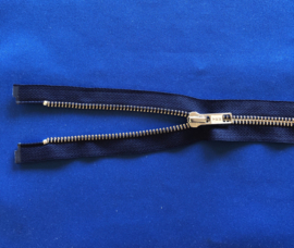 YKK deelrits nikkel 55 cm donker blauw