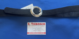 Dames riem 2,5 cm zwart suède 100 cm lang