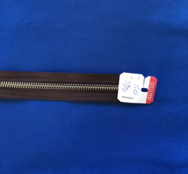 YKK deelrits nikkel 50 cm bruin