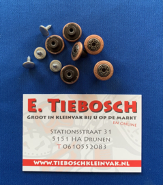 Jeans inslag knopen 15 mm koper/brons