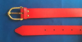 Dames riem 3 cm breed rood 95 cm lang