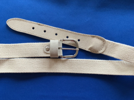 Elastische heren riem creme 110 cm lang 3 cm breed
