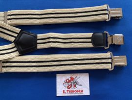 Heren bretels 4 cm breed 3 clips beige zwart