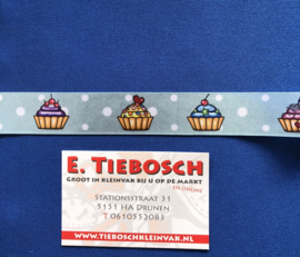 Cupcake band licht blauw