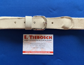 Elastische heren riem creme 110 cm lang 3 cm breed