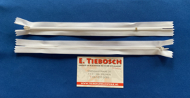Blinde rits 25 cm lang wit