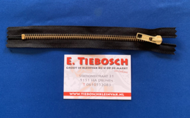 YKK broekrits goud zwart 18 cm