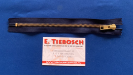 YKK broekrits goud donker blauw 20 cm