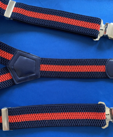 Heren bretels 4 cm breed 3 clips bauw/rood