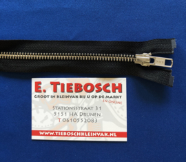 YKK deelrits nikkel 75 cm zwart