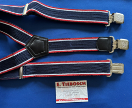 Heren bretels 4 cm breed 3 clips rood/wit/blauw