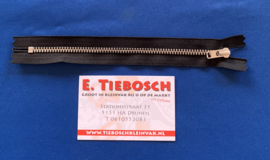 YKK broekrits nikkel zwart 18 cm