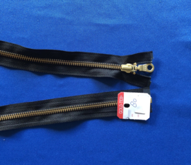 YKK deelrits goud 80 cm zwart
