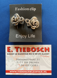 Vest sluiting oud zilver bloem